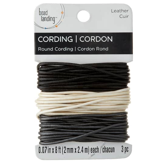 12 Pack: Neutral Colors Round Leather Cord by Bead Landing™